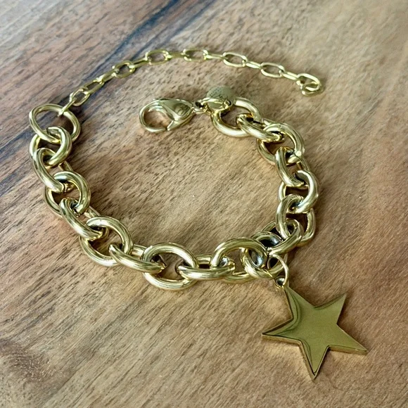 CHRISTINA GREENE | 18K Plated Chain Link Bracelet with Star Charm - Picture 1 of 7